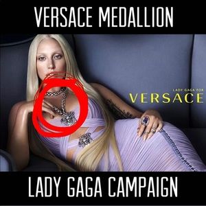 Lady Gaga VERSACE Medusa Head Medallion Necklace